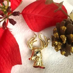 NWOT! Vintage Christmas Rudolph accent pin